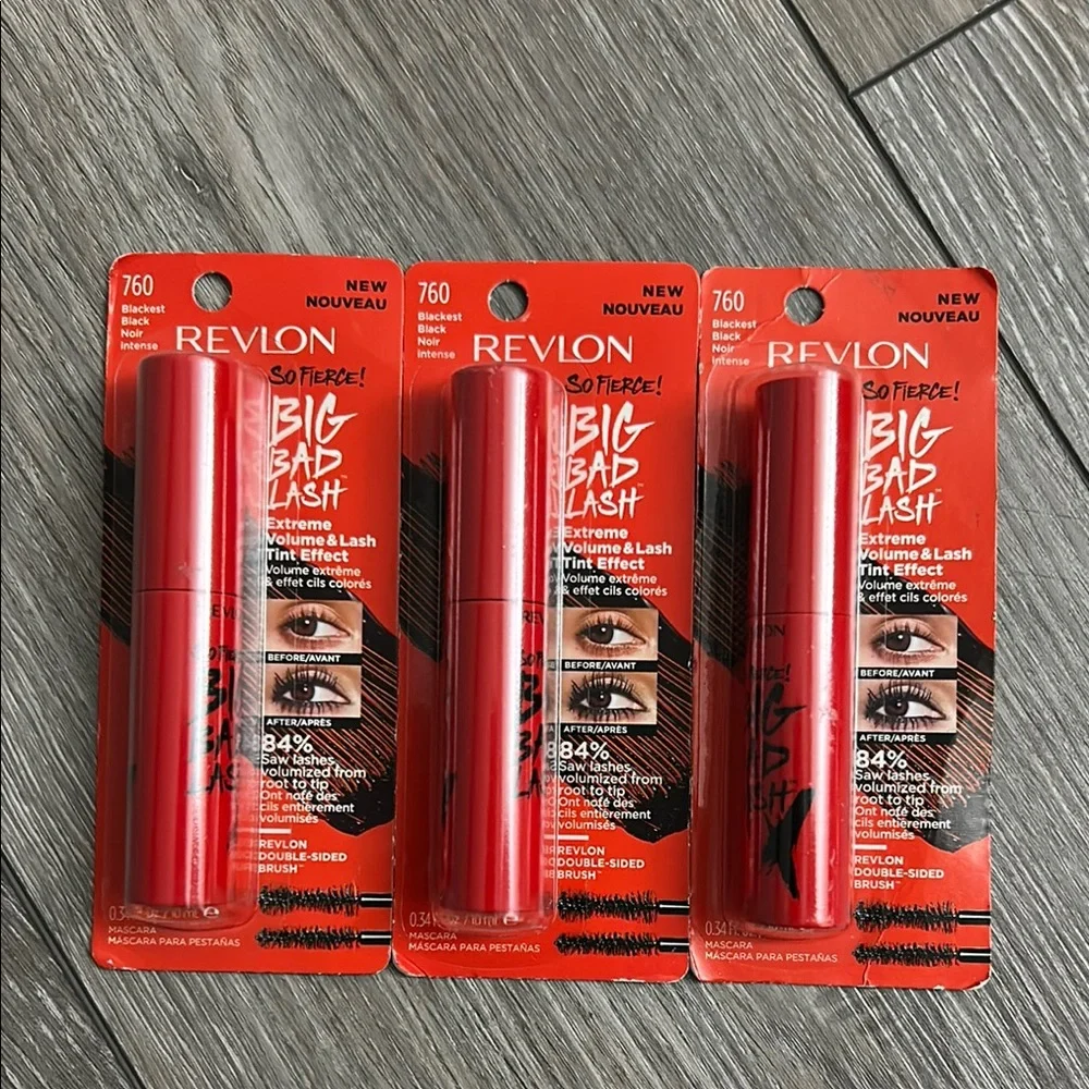 NEW 3X Revlon So Fierce Big Bad Lash Mascara #760 Blackest Black ( Firm price )